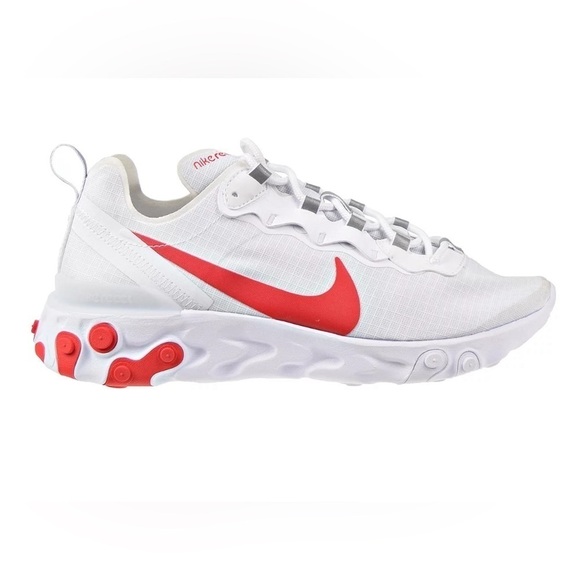 Nike Men’s React Element 55 White & Red - Picture 7 of 9